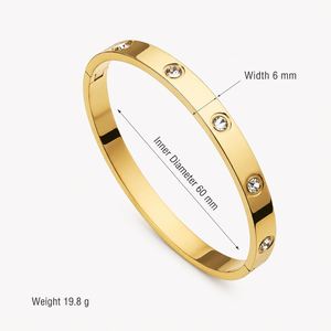Wholesale 18K Gold Plated Stainless Steel Luxury Crystal Rhinestone Bezel Set Trendy Women's <b>Bangle</b> <b>Bracelet</b> US Made for - Product Image 1