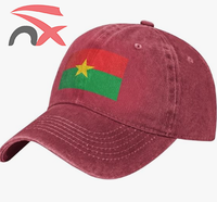 Modèle personnalisé Bonne qualité Fête nationale Fans de football Chapeau en coton Drapeau du Burkina Faso Casquette de baseball