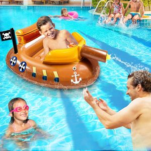 Bateau pirate gonflable en PVC avec pistolet à eau pour enfants - Product Image 6