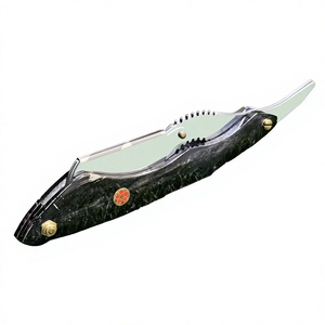 IKZARSA <b>Straight</b> <b>Razor</b> Stainless Steel Blade Single <b>Edge</b> Face Body & Underarm Shaving for Men Buffalo Horn Handle - Product Image 5