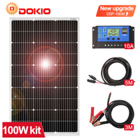 Kit de panneaux solaires monocristallins DOKIO 100W 200W 300W 400W pour camping-car/VR/caravane, charge 12V