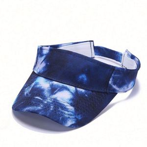 Gorra Visera Deportiva Unisex de Algodón Puro sin Parte Superior, Estilo Casual, Tie-Dye, para Tenis y Golf, Protección Solar, Venta al por Mayor - Product Image 6