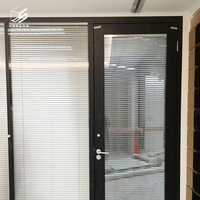 Cloison de séparation de pièce pliante à cadre en aluminium Cloison de séparation mobile en bois et en verre pour hôtel Bureau Conférence École et hôpitaux