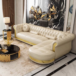 أريكة تشيسترفيلد الفاخرة أثاث غرفة معيشة للفنادق والمكاتب المنزلية طقم أريكة جلد مودرن - Product Image 4