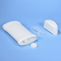 Contenant cosmétique ovale en plastique PP avec bouchon couronne, impression sérigraphique personnalisée pour stick déodorant et crème solaire