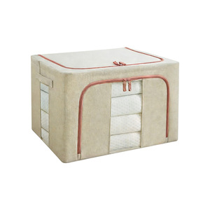 Clothing Organizer Fabric Storage <b>Box</b> Rectangle Waterproof Moisture Proof Foldable Wardrobe Dustproof Quilt Storage <b>Moving</b> - Product Image 4