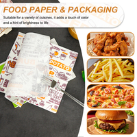 100 feuilles de papier sulfurisé personnalisées pour emballer les pizzas, les hamburgers, les frites, les sandwichs au poulet, le sucre et les aliments de type charcuterie