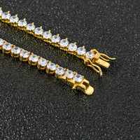 Collar de circonita cúbica 5A de 4 mm con engaste de 3 garras, cadena de tenis de una sola fila, estilo Iced Out, joyería Hip Hop Bling para mujer y hombre