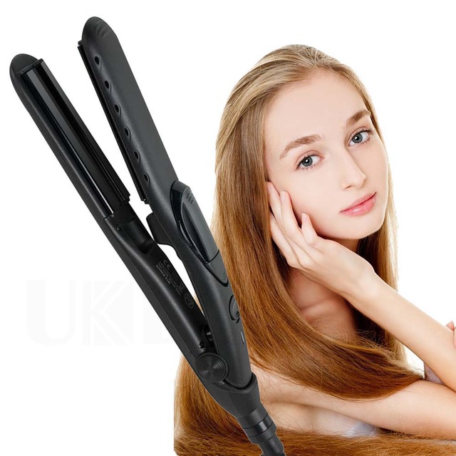 Professional Steam Hair Straightener Steam Flat Iron 2 in 1 Portable Hair Straightener and Curler