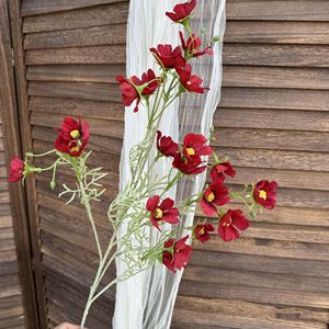 Fleurs artificielles Jinxi Cosmos en soie, faites à la main, pour mariage et décoration intérieure, blanc, rouge, jaune, bleu, violet, rose clair, violet clair - Product Image 3