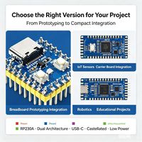 Waveshare RP2350-Zero Papan Pengembangan Mini Raspberry Pi RP2350A Mikrokontroler Dual-core Dual-architecture Kompatibel dengan Pico 2