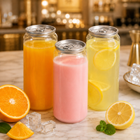 Transparante PET drankenblikje met verzegelde deksel, 250ml 330ml Wegwerpverpakking voor thee en fruitsap