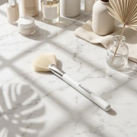Pinceau applicateur de masque en poils de chèvre blancs super doux pour traitement de peau à l'acide glycolique, idéal pour les spas et salons de beauté