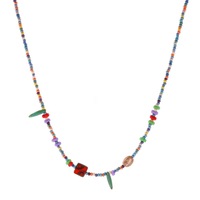 Collier tendance en gros plaqué or avec pendentif œil bleu en acier inoxydable pour femme