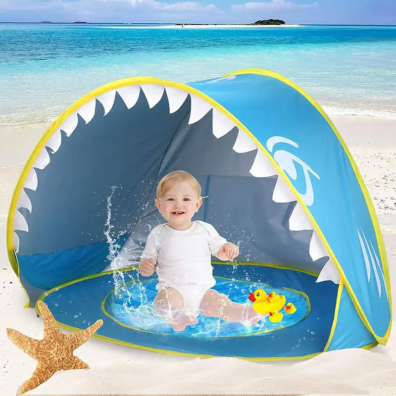 Tenda dello stagno del bambino dello squalo di pop-up di nuovo stile 2022 per l'infante del bambino di età compresa tra 3 e 48 mesi