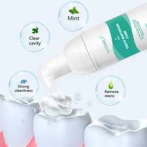 סיטונאי מותאם אישית לוגו הלבנת קצף משחת שיניים טרי נשימה קצף הלבנת משחת שיניים 50 גרם משחת שיניים Oem