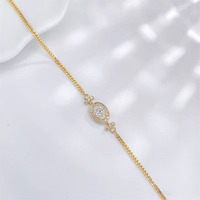 Bracciale Tennis da Donna di Design in Oro Giallo 18K con Diamanti Coltivati in Laboratorio, Taglio Ovale a Quattro Griffe, Regolabile, Gioielleria Fine, Stile Radioso e alla Moda