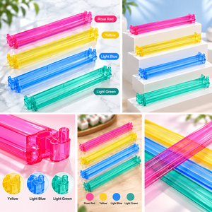 Ensemble de 4 poussoirs de mahjong américains en PS transparent rose poudré, de luxe moderne, supports de tuiles durables pour jeux de table 4 joueurs - Product Image 6