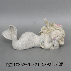 Esculturas Art Deco, artesanías de resina, estatua de <span class=keywords><strong>sirena</strong></span> oceánica, figuritas marinas, adorno costero para decoración de accesorios para el hogar - Product Image 3