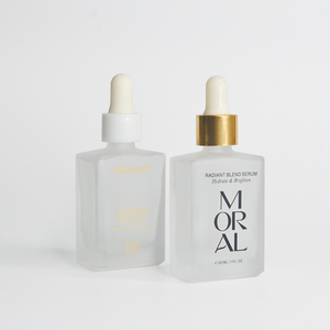 Chai thủy tinh vuông trong suốt màu trắng mờ 100ml 50ml đựng tinh dầu có ống nhỏ giọt - Product Image 1