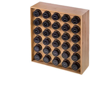 Wooden <b>Bamboo</b> Spice Rack 6 Tier Desktop Organizer For Cosmetic Makeup Storage With 30 Compartment <b>Shelf</b> - Product Image 1