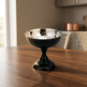 Taza de helado martillado de una sola pared con tallo corto Característica sostenible de acero inoxidable negro y cobre - Product Image 3