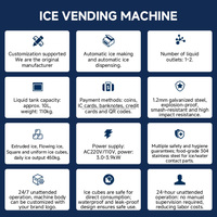 Distributeur automatique de glace de grande capacité (480 kg), entièrement automatique, avec paiement par carte, code QR, billets et pièces de monnaie.