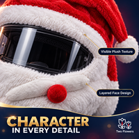 Housse de casque de moto en peluche extensible pour casque intégral, motif Père Noël, décoration de Noël amusante, cadeau pour motard