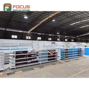 Comptoir de présentation de perruques autoportant en verre avec tiroirs et étagères pour magasin de coiffure - Product Image 1