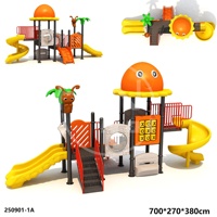 Équipement de glissoire d'extérieur commercial en plastique durable pour enfants, idéal pour les jardins d'enfants et les parcs d'attractions