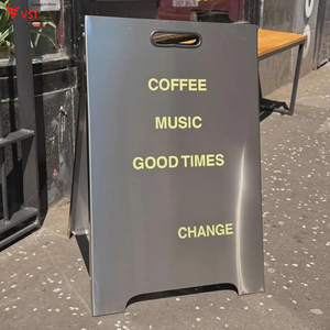 Vst Tùy Chỉnh Thép Không Gỉ Một Khung Dấu Hiệu Thương Mại Hai Mặt Ngoài Trời Sàn Đứng Quảng Cáo Kim Loại Bảng Hiệu - Product Image 2