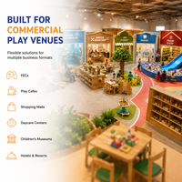 Zones d'activités modulaires pour enfants, commerciales, conformes aux normes, avec aire de jeux souple, thèmes Dentiste, Ferme, Boutique, Soins aux animaux et piscine à balles