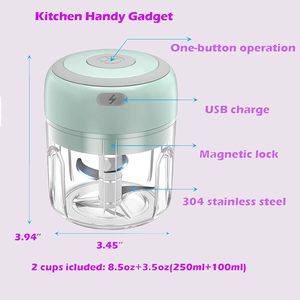 Portable Food Grade Manual Mini Garlic <b>Chopper</b> with USB Charging Stainless Steel Blade Eco-Friendly - Product Image 3