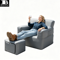Fauteuil gonflable confortable avec repose-pieds et pompe intégrée, canapé gonflable 1000D Ripstop, ensemble de canapé simple pour le camping en plein air et le jardin