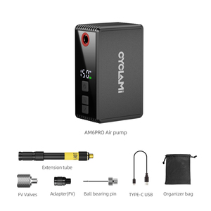 <span class=keywords><strong>Pompe</strong></span> à <span class=keywords><strong>vélo</strong></span> électrique CYCLAMI AM6 Pro <span class=keywords><strong>Mini</strong></span> 150 PSI avec lumière LED, tuyau d'extension, valve Presta et Schrader, kit de gonflage portable pour <span class=keywords><strong>vélo</strong></span> - Product Image 6