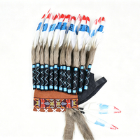 Vente en gros usine d'accessoires capillaires américains en vrac : Chapeau de chef, plumes de dinde, garniture de plumes, coiffe, costume indien
