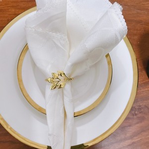 Set di <span class=keywords><strong>portatovaglioli</strong></span> in <span class=keywords><strong>oro</strong></span>-<span class=keywords><strong>portatovaglioli</strong></span> in foglia per decorazioni nuziali anelli per cena Fiesta - Product Image 6