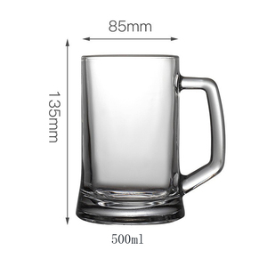 Jarras <span class=keywords><strong>de</strong></span> <span class=keywords><strong>Cerveza</strong></span> <span class=keywords><strong>de</strong></span> 500 ml, Jarras <span class=keywords><strong>de</strong></span> Vidrio con Base Ancha y Asa, Jarras <span class=keywords><strong>de</strong></span> <span class=keywords><strong>Cerveza</strong></span> sin Plomo para Bar, Whisky, Cócteles, Jugos y Bebidas - Product Image 3