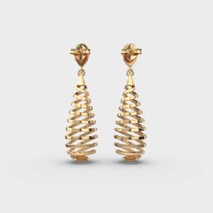 Boucles d'oreilles clous en diamant de laboratoire rond 2 carats, plaqué or 14 carats, motif floral celtique, élégantes, pour mariée, mariage, bijoux fins, cadeau pour elle - Product Image 3