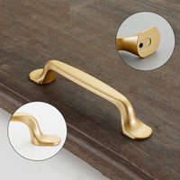Poignées de meuble en aluminium massif à base évasée, finition or champagne et noir mat, avec système anti-rotation, pour tiroirs de cuisine d'hôtel, quincaillerie de mobilier