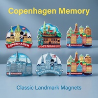 Imán de Resina Personalizado del Canal Nyhavn de Copenhague, Dinamarca, Recuerdo de Nyhavn, Imán Vibrante para Refrigerador, Decoración para el Hogar con Vista al Mar