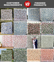 Mur de fleurs enroulable en gros 8ft x 8ft, mur de fleurs artificielles en soie roses, toile de fond décorative de luxe