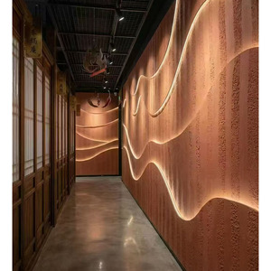 Pannelli Decorativi in Terra Battuta Rossa Impermeabili e Ignifughi per Applicazioni di Rivestimento Murale Architettonico - Product Image 4