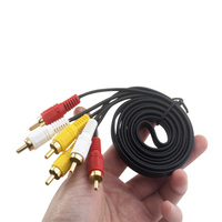 Câble audio-vidéo plaqué or 3RCA vers 3RCA Câble AV composite compatible avec décodeur lecteur DVD