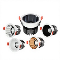 Spot LED encastré au plafond ERDU de haute qualité, réglable, anti-éblouissement, à nid d'abeilles, COB, 7W, noir et blanc