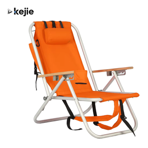 Ghế xếp ngoài trời khung thép di động có thể điều chỉnh Kejie, thiết kế hiện đại, có túi đựng đồ cho cắm trại ngoài trời - Product Image 1