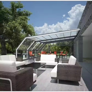 Pérgola Plegable Ligera de Aluminio con Cubierta Retráctil Impermeable y Estructura con Recubrimiento en Polvo Resistente a la Oxidación para Cafeterías o Uso Doméstico - Product Image 2