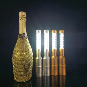 Bar alüminyum alaşım şarj şampanya flaş sopa LED ışık yayan sopa ince şampanya şarap flaş