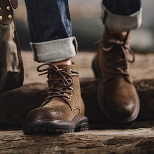 Bottes de travail pour homme Madden, collection automne, avec empeigne en velours Oxford, fermeture à lacets avant, hauteur mi-mollet - Product Image 1