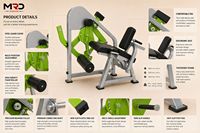MRD Commercial Steel Machine 2-en-1 pour curls assis et extensions de jambes assises avec dispositifs de sécurité pour l'entraînement des muscles fessiers et des quadriceps
